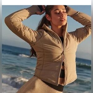 Free People Gathering Storm Run Puffer muted beige NWOT